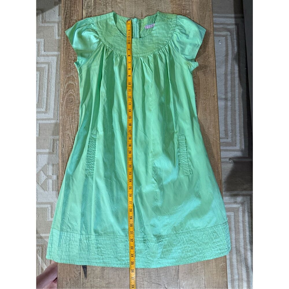 Calypso Christiane Celle 100% Silk Cap Sleeve Pintuck Dress – Green, Size M, vin